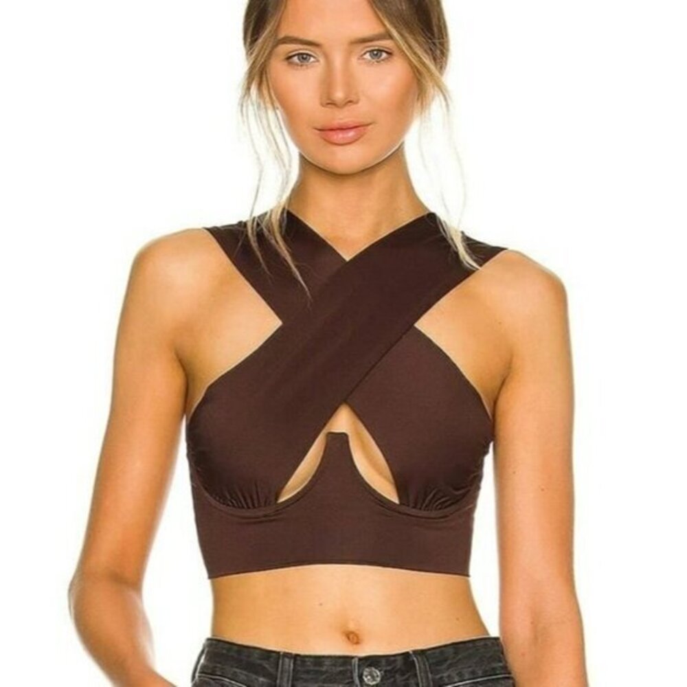 Superdown Kacie Cross Over Top - Brown